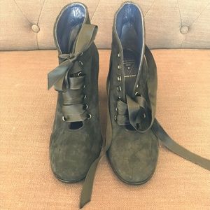 Valentina Rangoni Black Suede Lace Up Booties